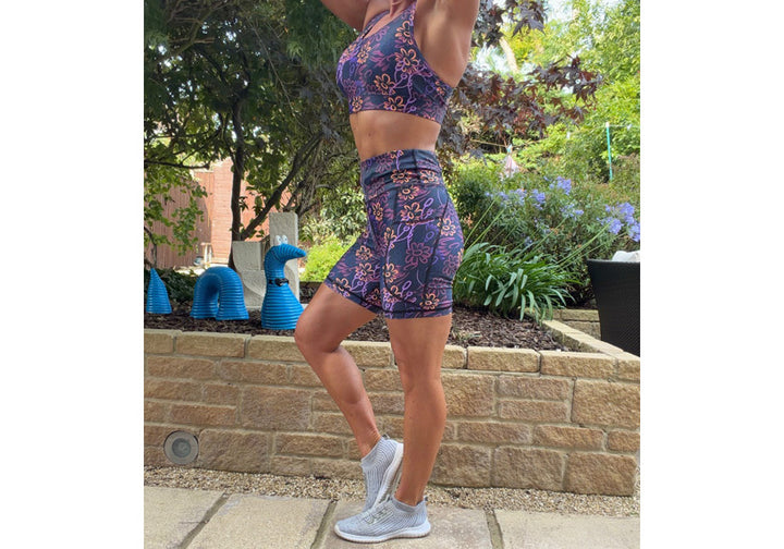 PRE ORDER Midnight Meadow Mid Shorts with pockets