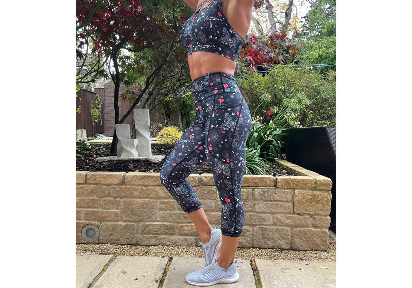 PRE ORDER Capri Midnight Moth Leggings with pockets