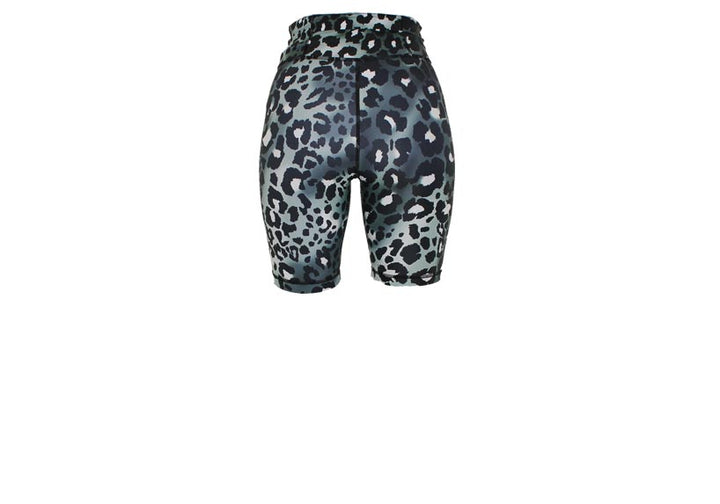 Mirrored Leopard Long Shorts with pockets
