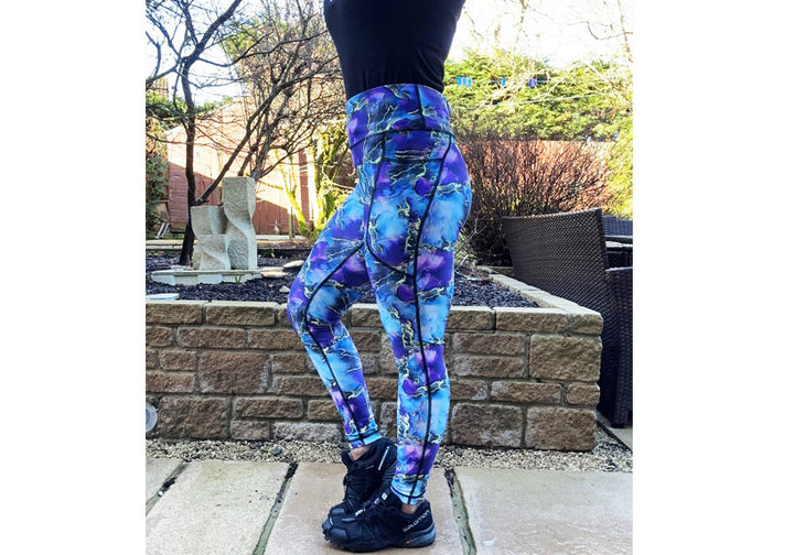 Winter Mystical Marble Leggings with Pockets