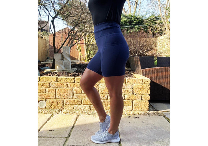 Navy Premium Mid Shorts with Pockets
