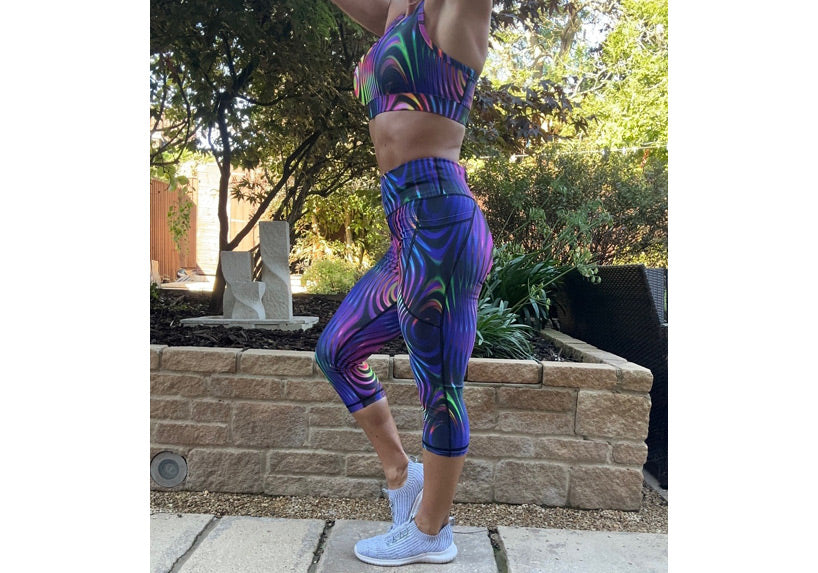 Capri Neon Glass Leggings with pockets