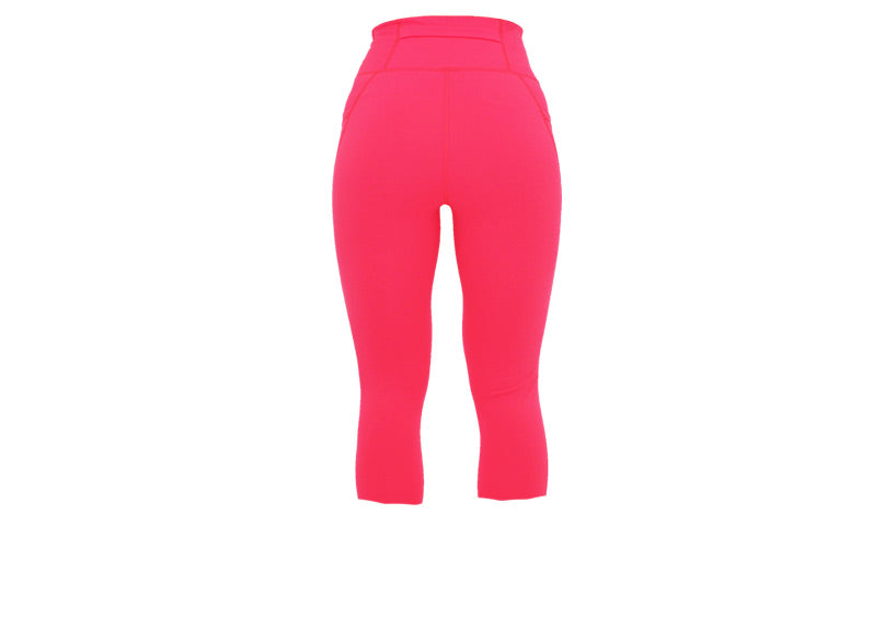 Capri Neon Pink Premium Leggings with Pockets