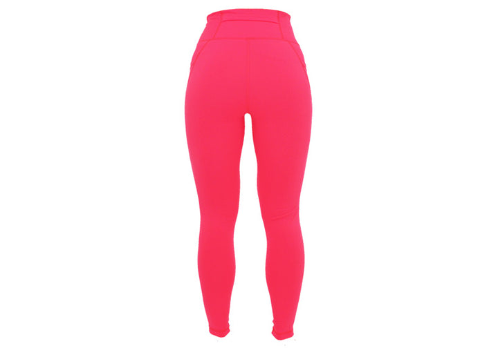Neon Pink Premium Sports Leggings with Pockets