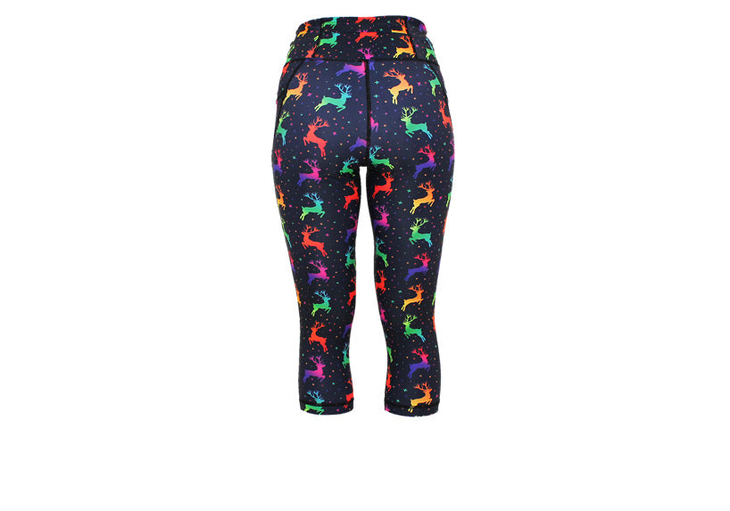 PRE ORDER Capri Neon Prancers Leggings with pockets