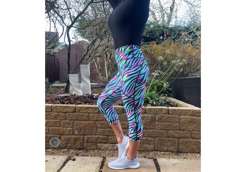 Capri Neon Rave Leggings with pockets