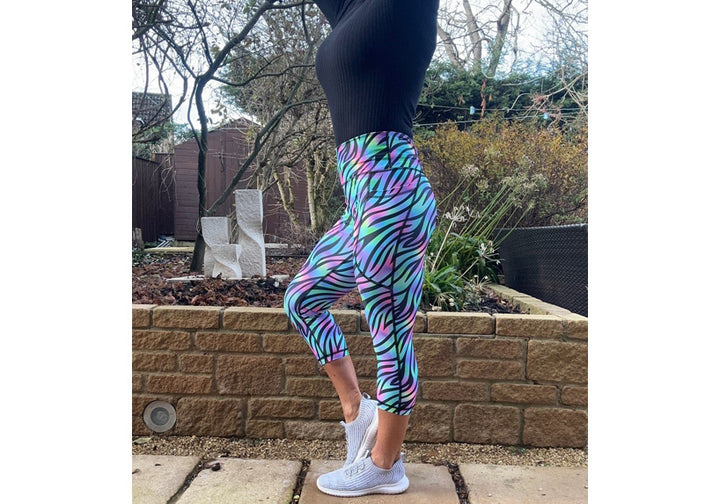 Capri Neon Rave Leggings with pockets