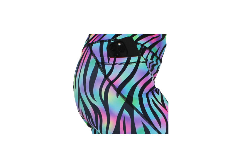 Neon Rave Mid Shorts with pockets