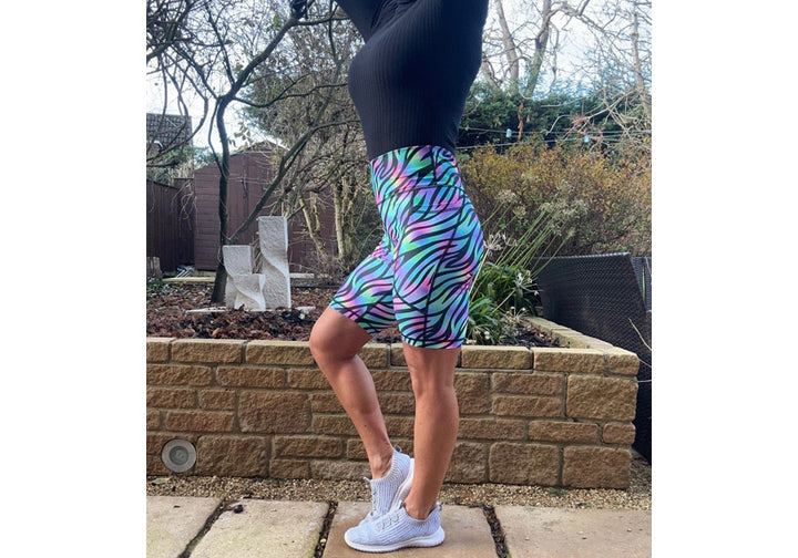 Neon Rave Long Shorts with pockets