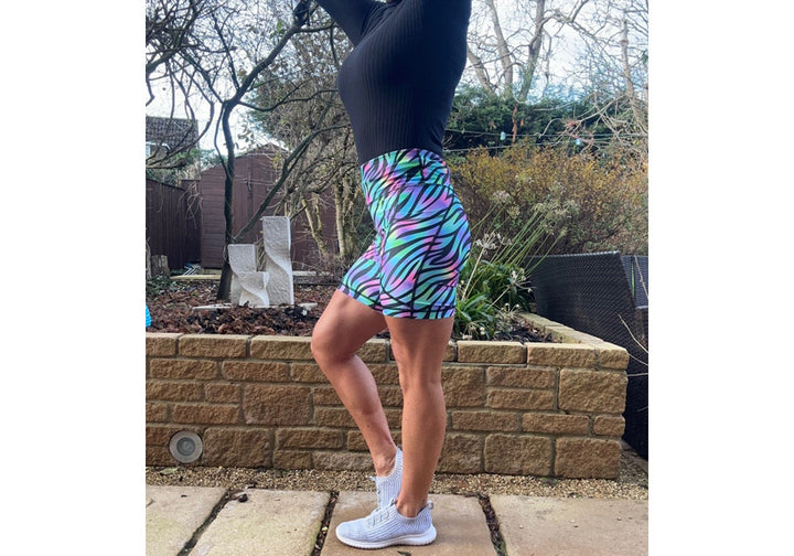 Neon Rave Mid Shorts with pockets