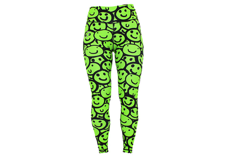 Neon Smiles leggings with pockets
