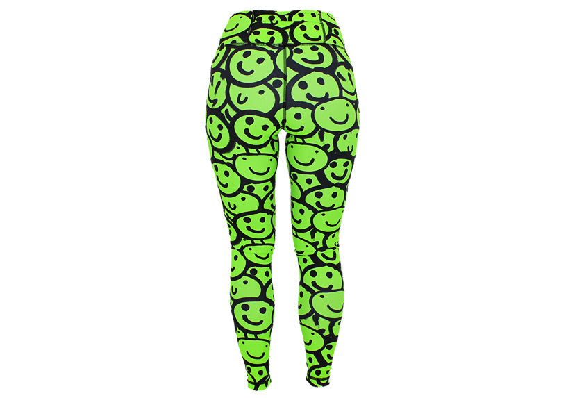 Neon Smiles leggings with pockets