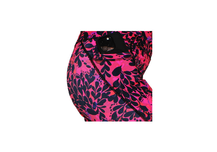 Noir Bloom leggings with pockets