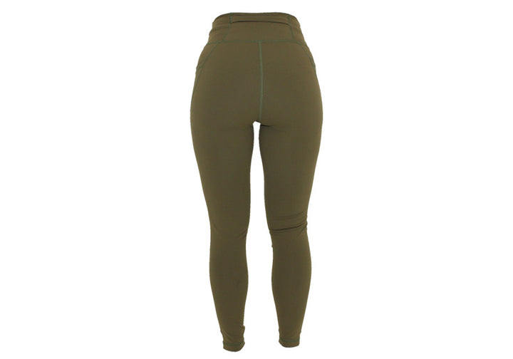 Olive Premium Sports Leggings with Pockets