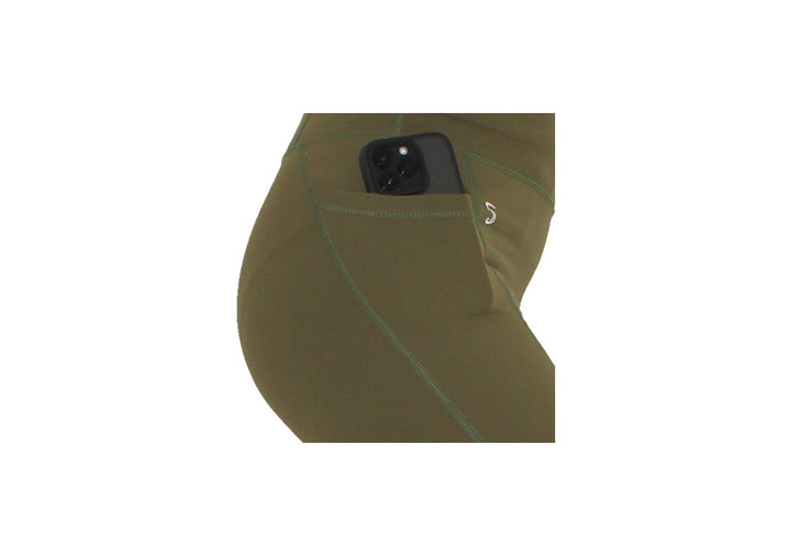 Olive Premium Sports Leggings with Pockets