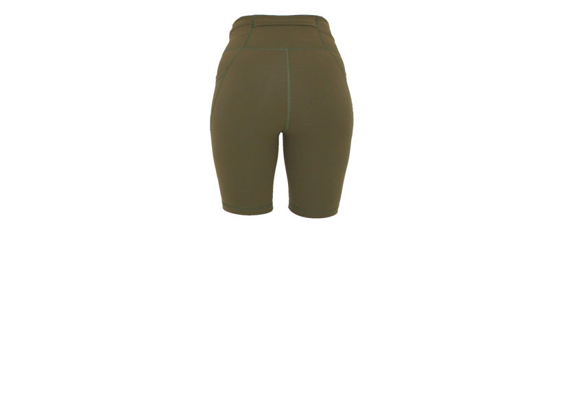 Olive Premium Long Shorts with Pockets