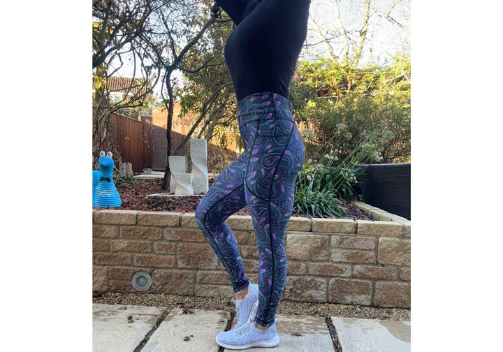 PRE ORDER Winter Paisley Peacock Leggings with Pockets