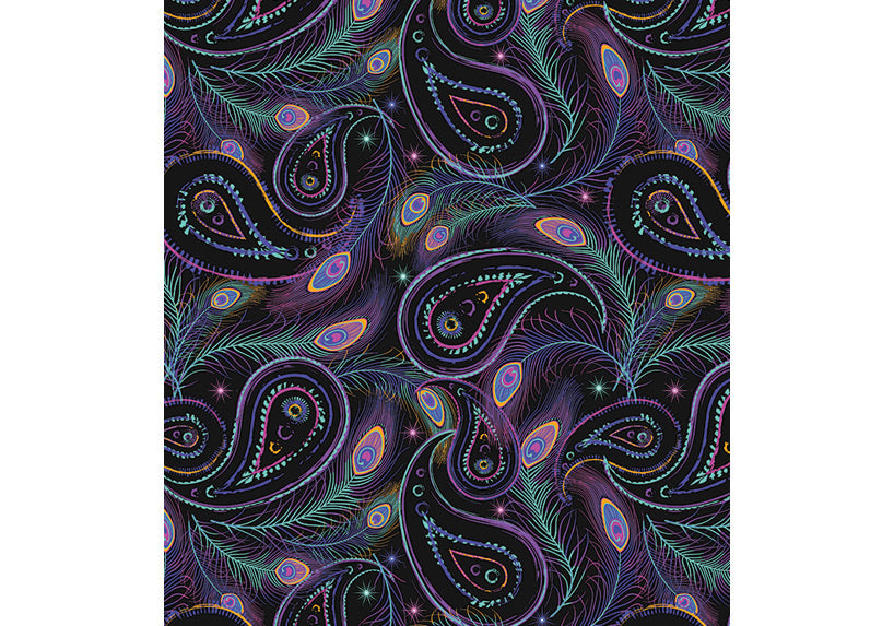 PRE ORDER Paisley Peacock Mid Shorts with pockets