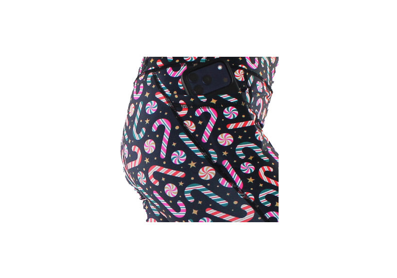 PRE ORDER Winter Peppermint Twist Leggings with Pockets