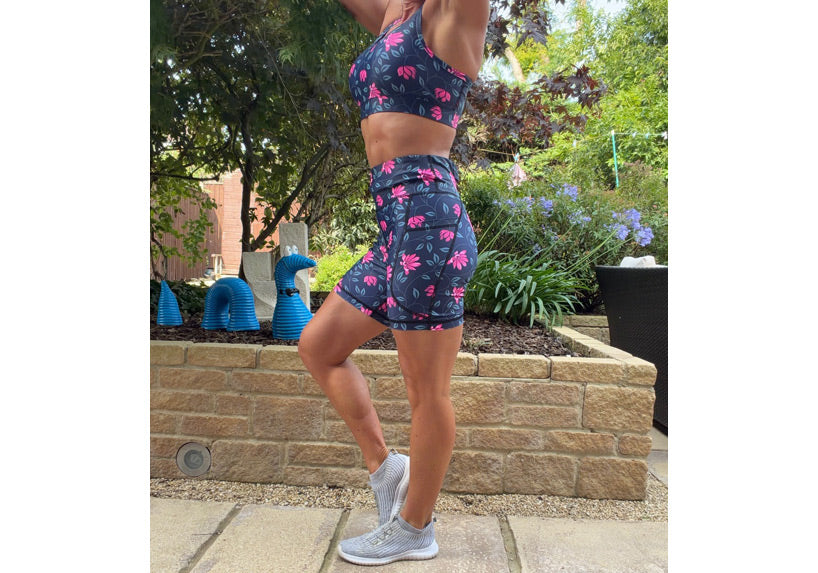 PRE ORDER Pink Twilight Mid Shorts with pockets