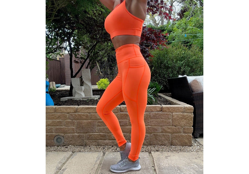PRE ORDER Neon Orange Premium Mid Shorts with Pockets