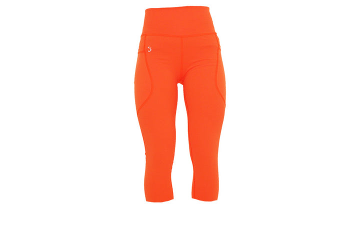 PRE ORDER Capri Neon Orange Premium Leggings with Pockets