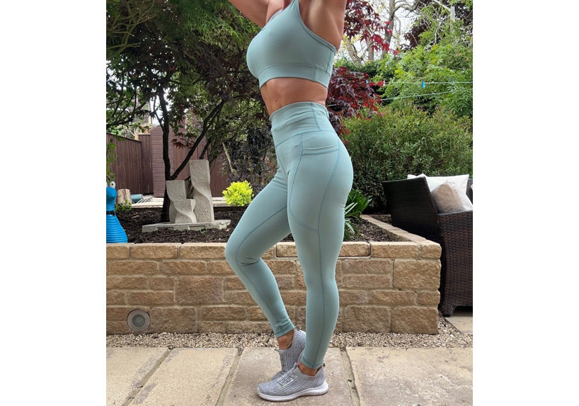 PRE ORDER Pastel Mint Premium Sports Leggings with Pockets