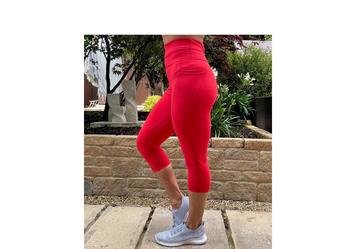 Capri Red Premium Leggings with Pockets