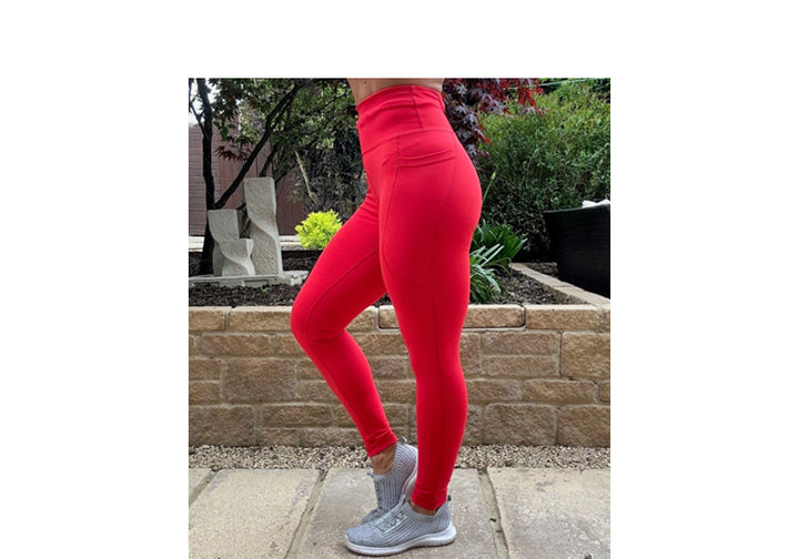 PRE ORDER Winter Red Leggings with Pockets