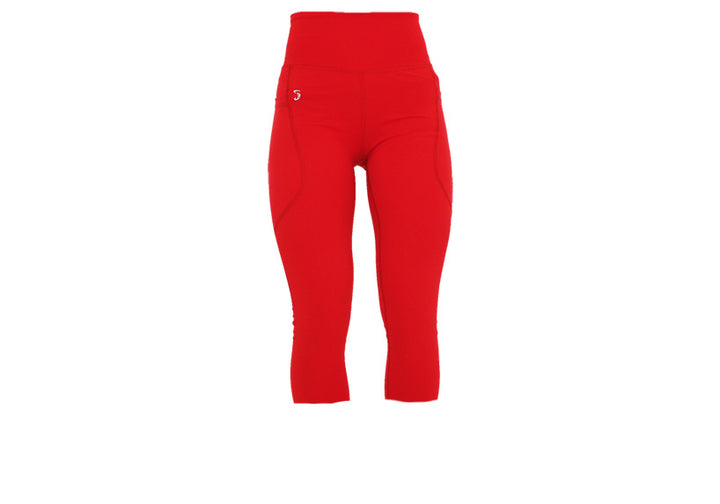 Capri Red Premium Leggings with Pockets