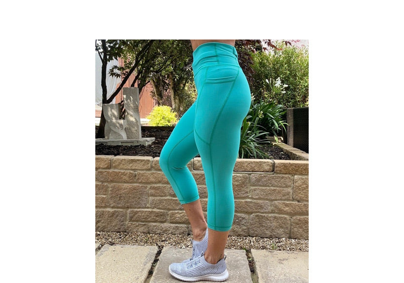 Capri Turquoise Premium Leggings with Pockets