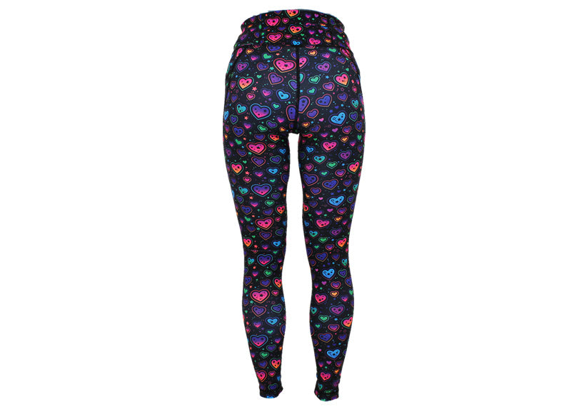Winter Pop Heart Leggings with Pockets