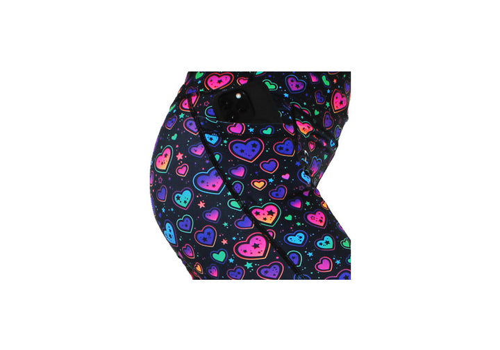 Winter Pop Heart Leggings with Pockets