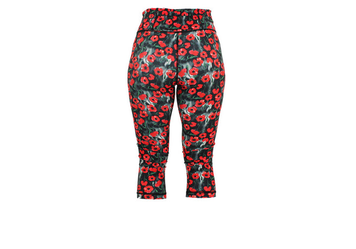 PRE ORDER Capri Poppy Field Leggings with pockets