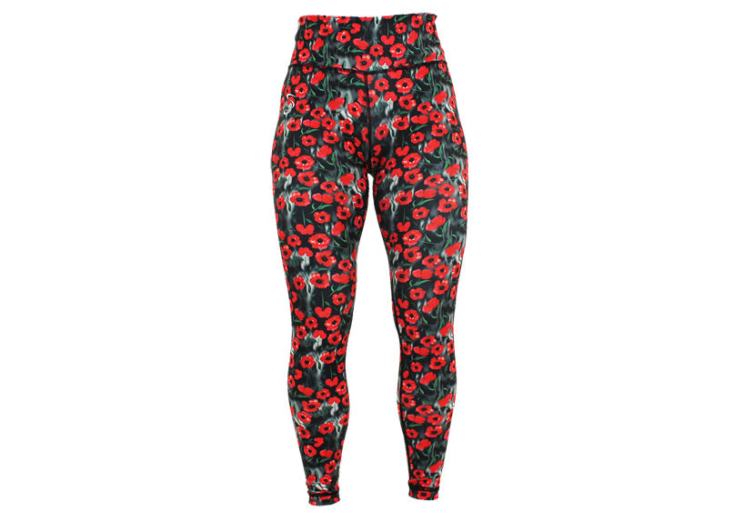PRE ORDER Winter Poppy Field Leggings with Pockets