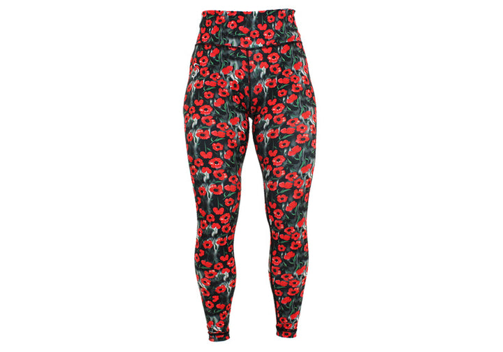 PRE ORDER Winter Poppy Field Leggings with Pockets