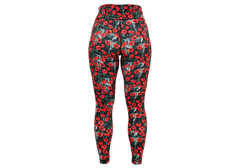 PRE ORDER Winter Poppy Field Leggings with Pockets