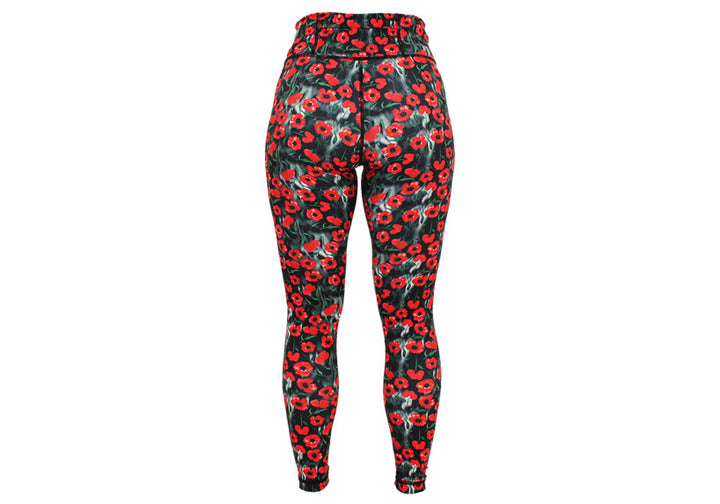 PRE ORDER Winter Poppy Field Leggings with Pockets