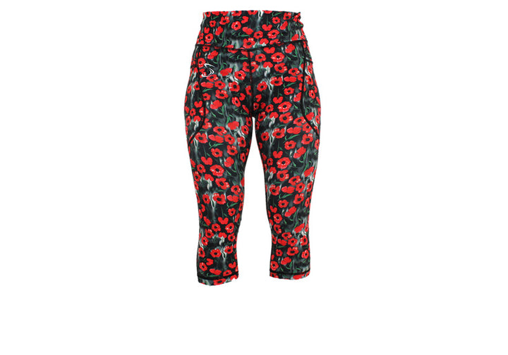 PRE ORDER Capri Poppy Field Leggings with pockets