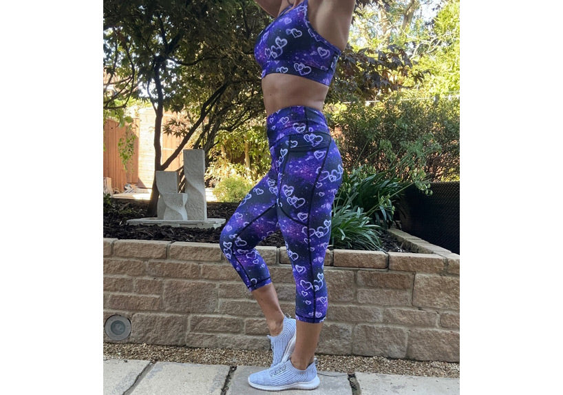PRE ORDER Capri Purple Galactica Leggings with pockets