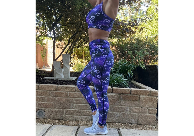 Winter Purple Galactica Leggings with Pockets