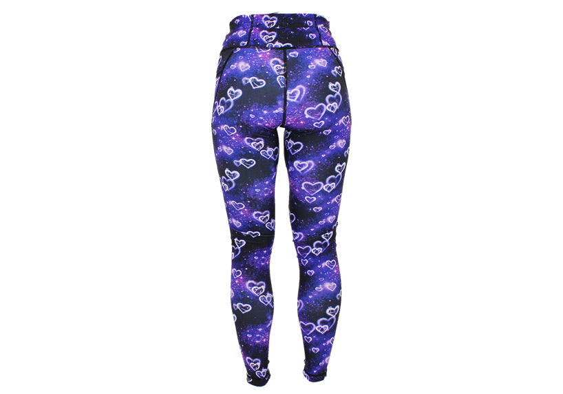Purple Galactica leggings with pockets