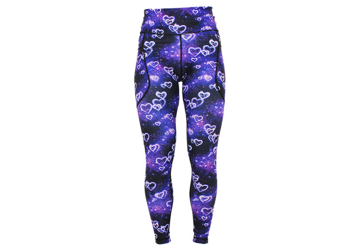 Purple Galactica leggings with pockets
