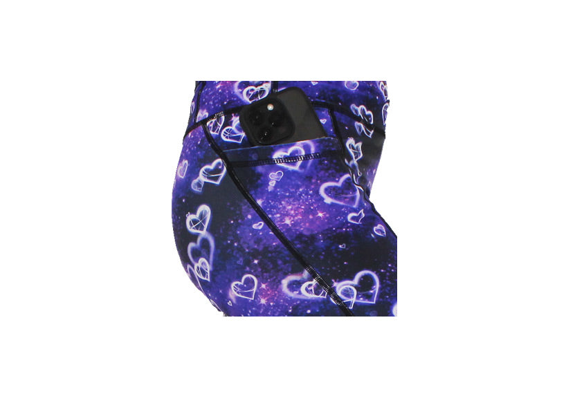 Winter Purple Galactica Leggings with Pockets