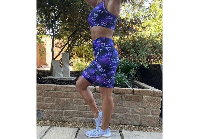 PRE ORDER Purple Galactica Long Shorts with pockets