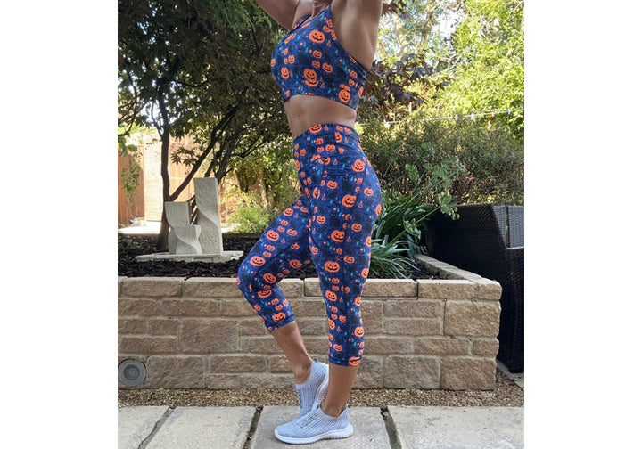 PRE ORDER Capri Puurrfect Pumpkins Leggings with pockets