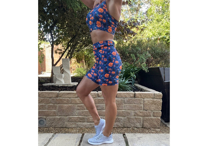PRE ORDER Puurrfect Pumpkins Mid Shorts with pockets