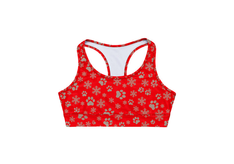 PRE ORDER Red Santa Paws Sports Bra