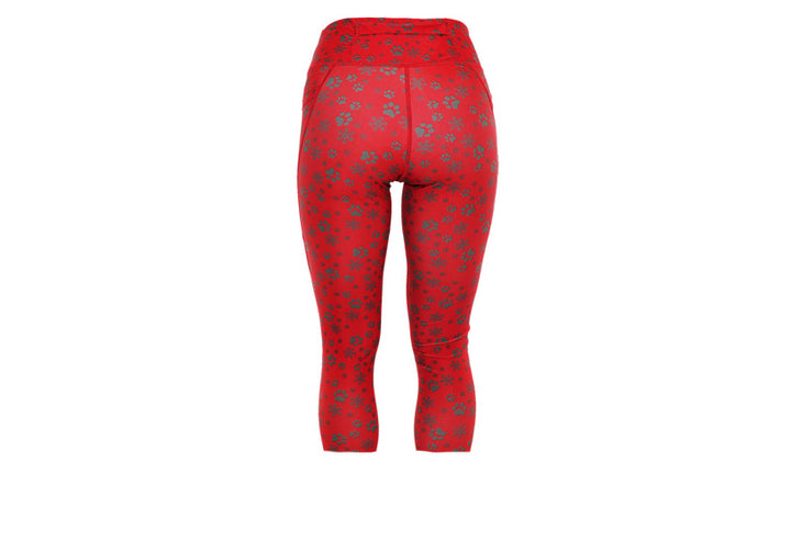 PRE ORDER Capri Red Santa Paws Leggings with pockets