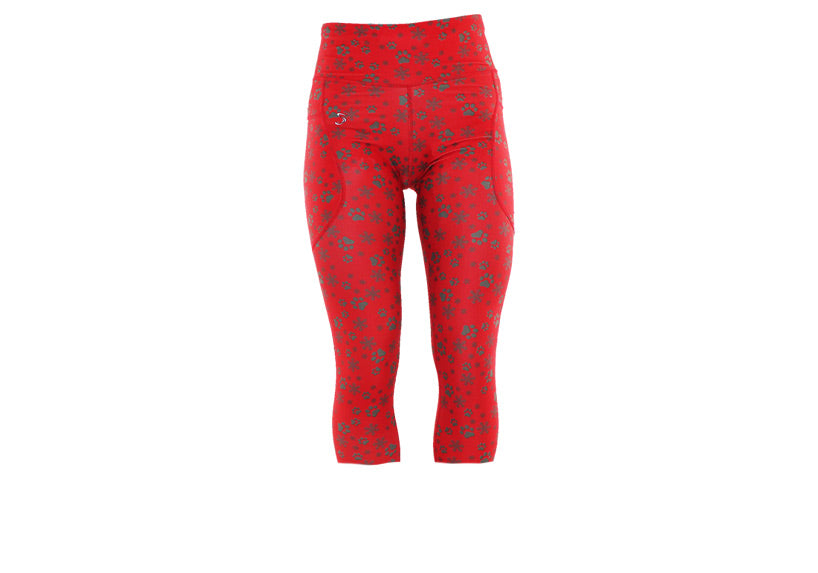 PRE ORDER Capri Red Santa Paws Leggings with pockets